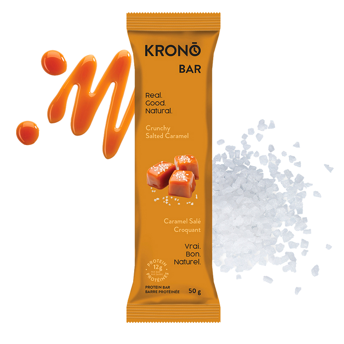 Crunchy Salted Caramel Protein Bars – Box of 12