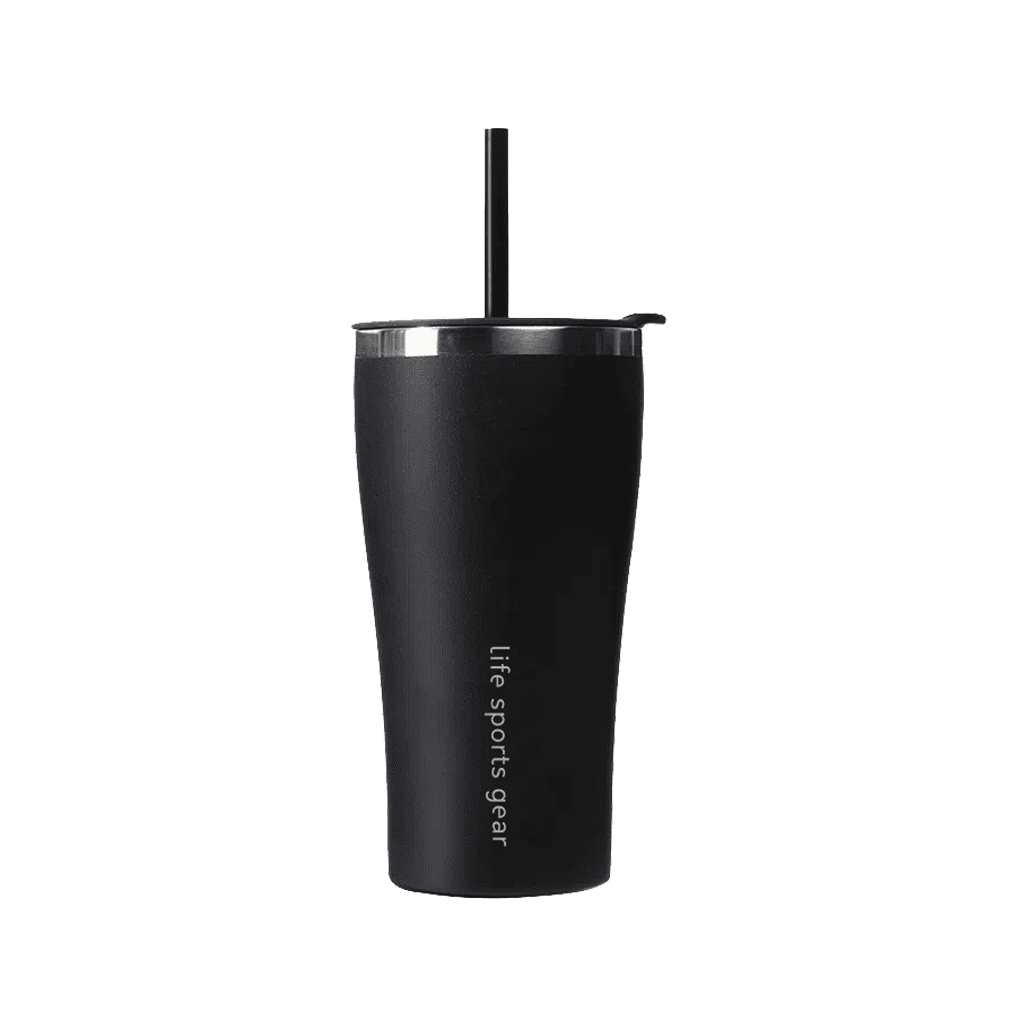 Insulated Stainless Steel Tumbler With Straw - 530ml